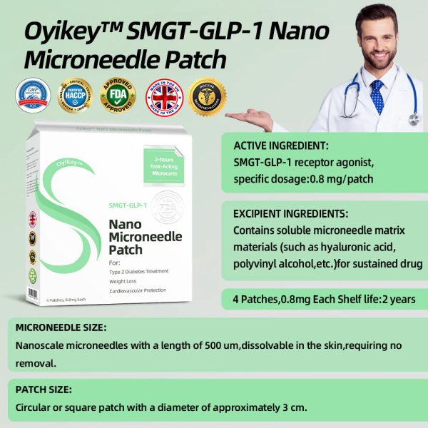 Oyikey SMGT-GLP-1 Nano Microneedle Patch (Painless, long-lasting, addressing diabetes, obesity, and cardiovascular diseases)