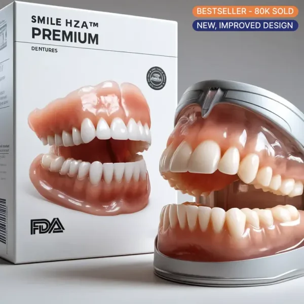 HZA™ Custom-Fit Premium Dentures – Full Set
