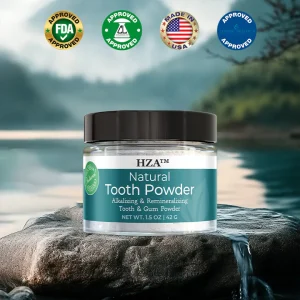 HZA™ Remineralizing Tooth Powder | Fluoride-Free Formula with Hydroxyapatite | Cavity Prevention & Remineralization | Safe & Clean Ingredients | Cool Mint Flavor